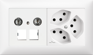 Combinaison ENC Edue 1×2, 2 trous avec 2xRJ45, 11dB + 3×T13 1×S bc