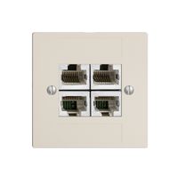 Einsatz zu UP-Anschlussdose 4×RJ45/s 4P getr. EDIZIOdue crema ITplus