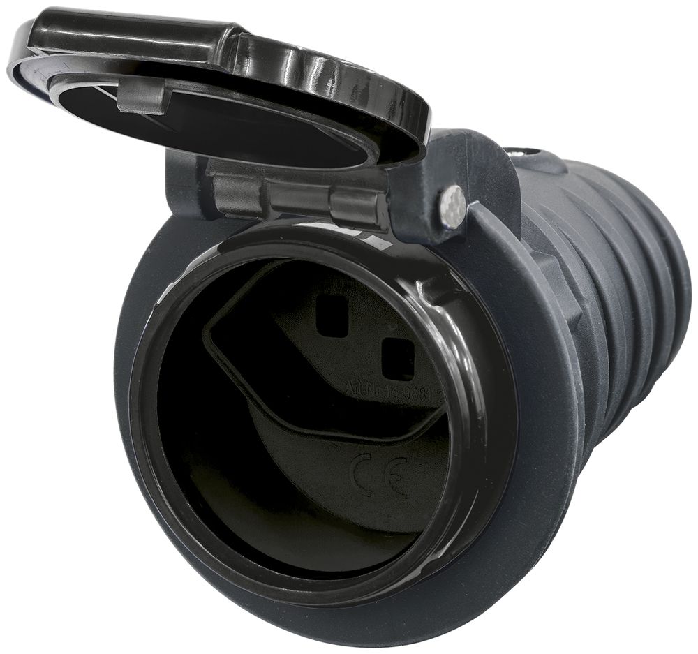 Presa mobile Steffen T23 IP55 16A 250V, nero/coperchio nero