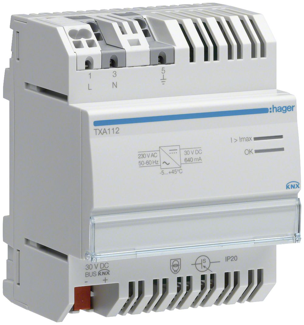 Spannungsversorgung KNX Tebis TX 640mA 4TE Hager