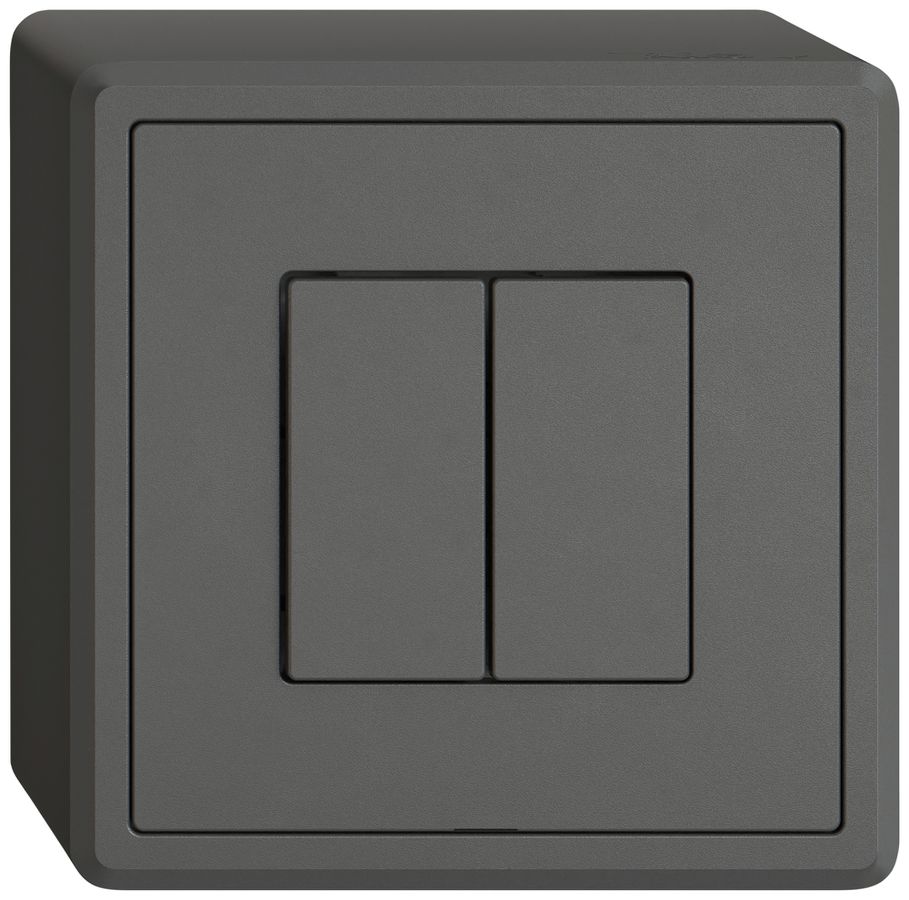 Station sec.interrupteur AP EDIZIO.liv Wiser SNAPFIX® 2 canaux 2 touches grf