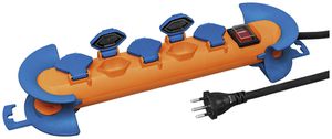 Prise multiple STEBA STRONG 5×T13 8m Gdv 3×1.5mm² orange a.interrupteur IP44