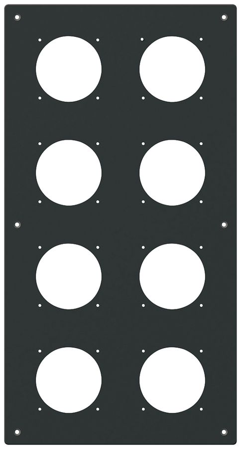 Placca d.montaggio INC robusto 4×2 alluminio, nero