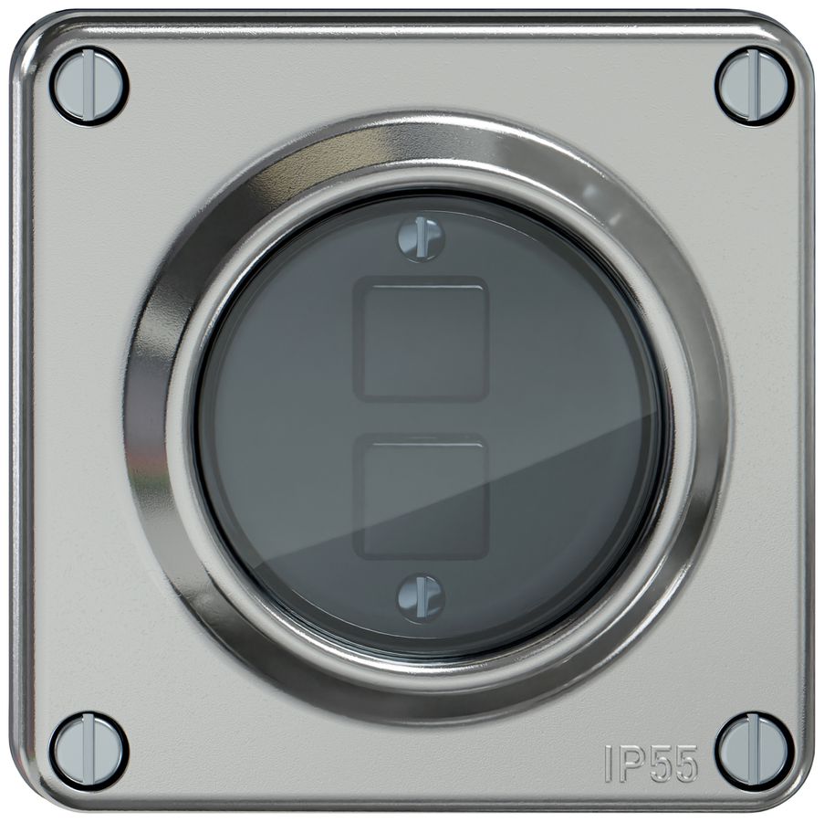 Taster KNX RGB ELEMENT 2 Tasten mit LED IP55 aluminium