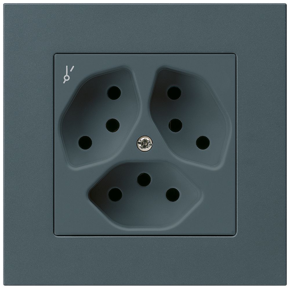 UP-Steckdose kallysto.pro 3×T13/1 anthrazit mit Kinderschutz