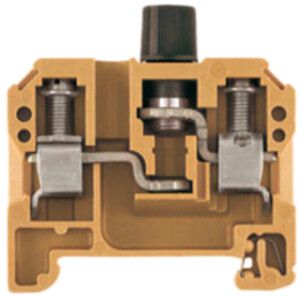 Borne fusible Weidmüller SAKS connexion à vis 10mm² 10A G 5×20 TS35 jaune