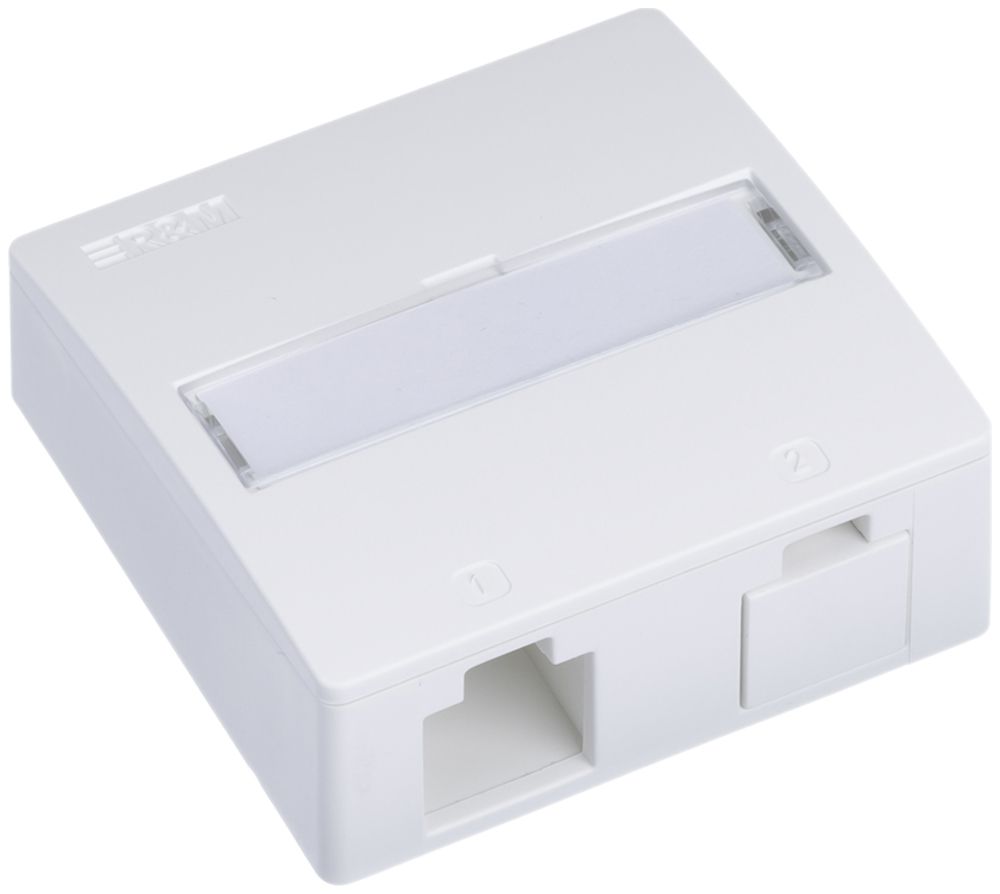 Kit de montage AP R&M sortie verticale 2×cat.6A logement "Spécial", blanc