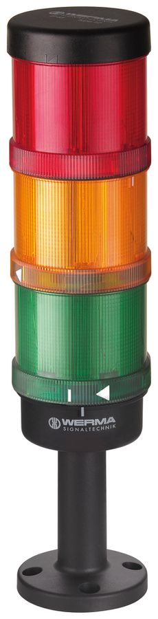 Colonne de signalisation WERMA KS72 Classic BM, 24VAC/DC, vert/jaune/rouge