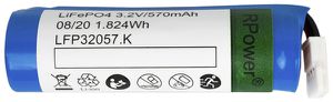 Akku RPower LiFePO4 3.2V 570mAh Ø17×52mm