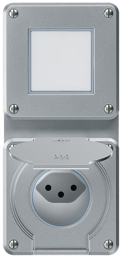Combinaison ENC robusto 2×1, interrupteur schéma 3/prise T13 IP55 aluminium