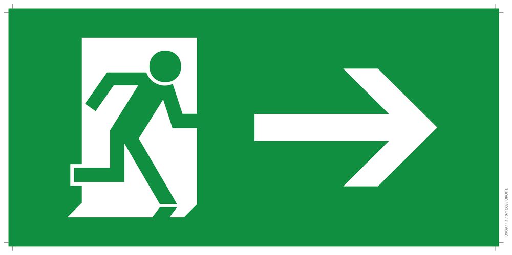 Feuille pour cadre rec.340×175mm flèche vers droite pour série COV