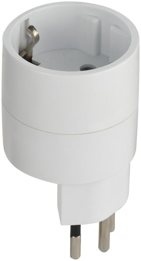 Reiseadapter NO BLOCK Eingang: SCHUKO, Ausgang: T12, Sicherung 10A, ws