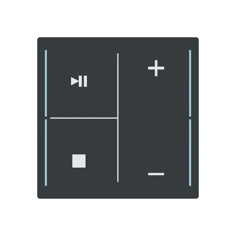 Tasterabdeckung ABB SIDUS touch 4-fach "Taster-Musik" anthrazit