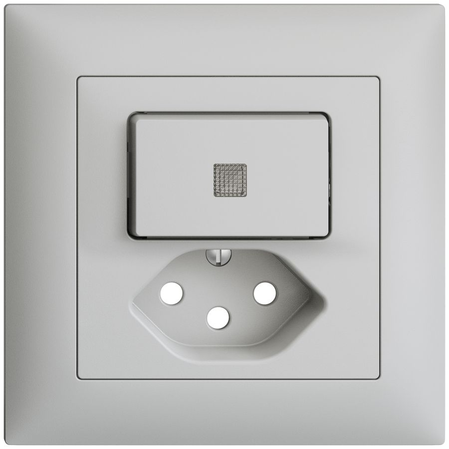 UP-Frontset EDIZIOdue T13 hellgrau 88×88mm mit Linse für Kleinkombi