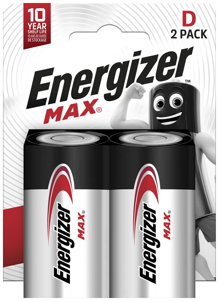 Pile alcaline Energizer Max D LR20 1.5V blister à 2 pièces