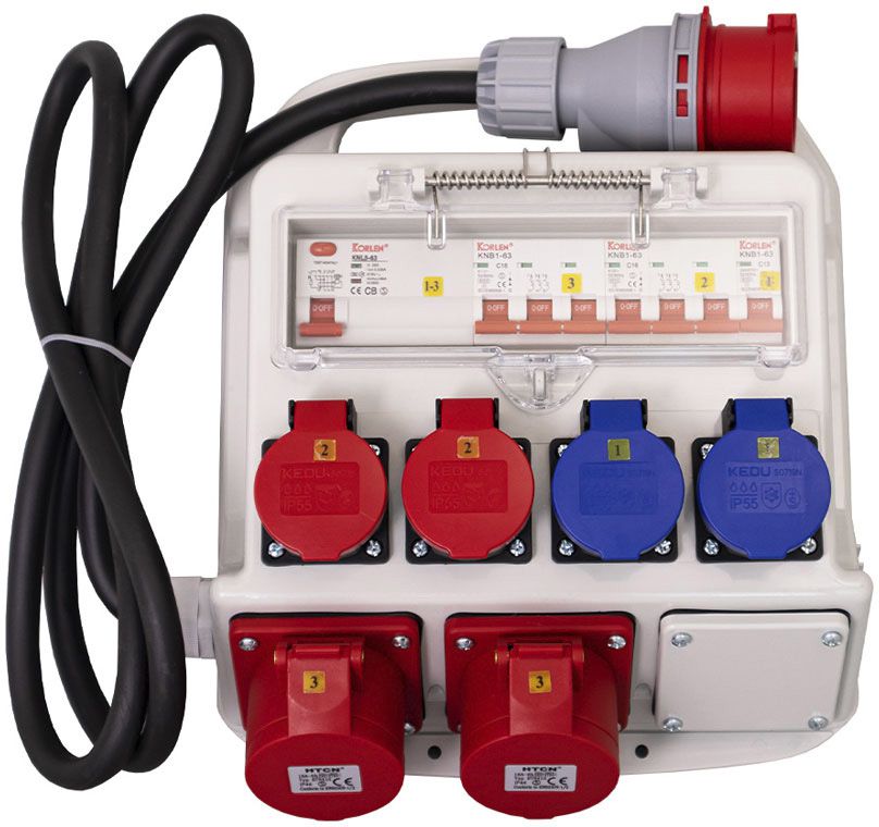 Ekström Stromverteiler 2×T13, 2×T25, 2×CEE16A, IP55
