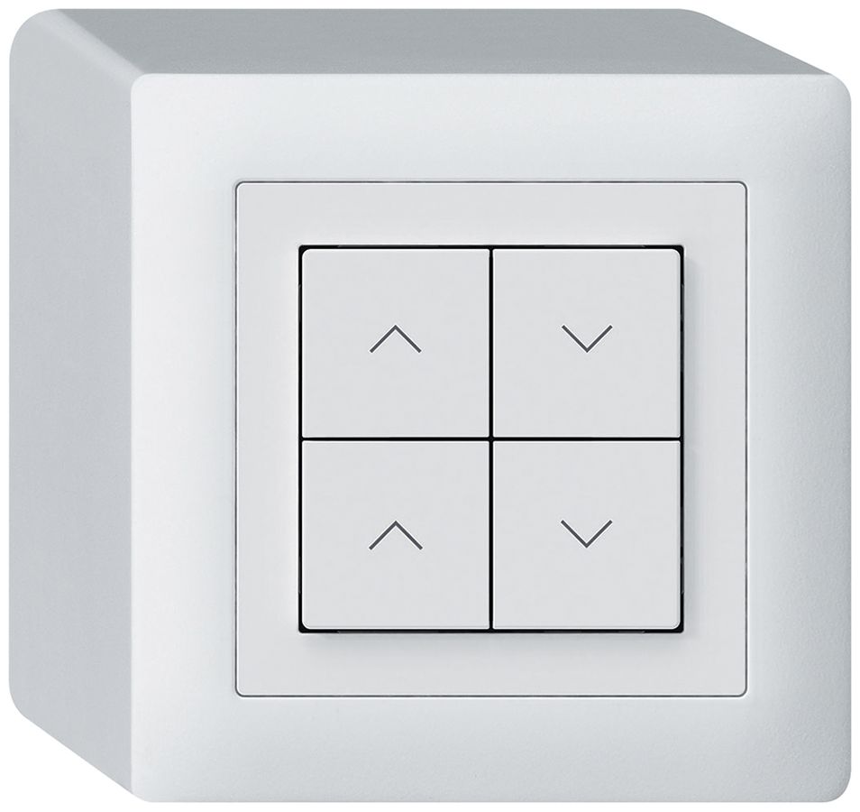 AP-KNX-Storentaster Hager BA kallysto Q 4-fach 88×88mm weiss