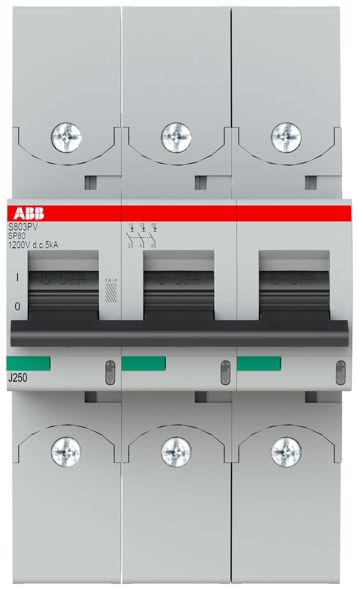 Leitungsschutzschalter ABB S803PV-SP80 3P 1200VDC 80A 5kA 4.5TE