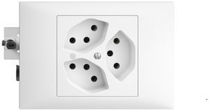 EB-Steckdose EDIZIOdue 3×T13 53mm weiss mit LED grün