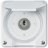 UP-Schlüsselschalter robusto IP55 mit Klappdeckel S0/1P weiss