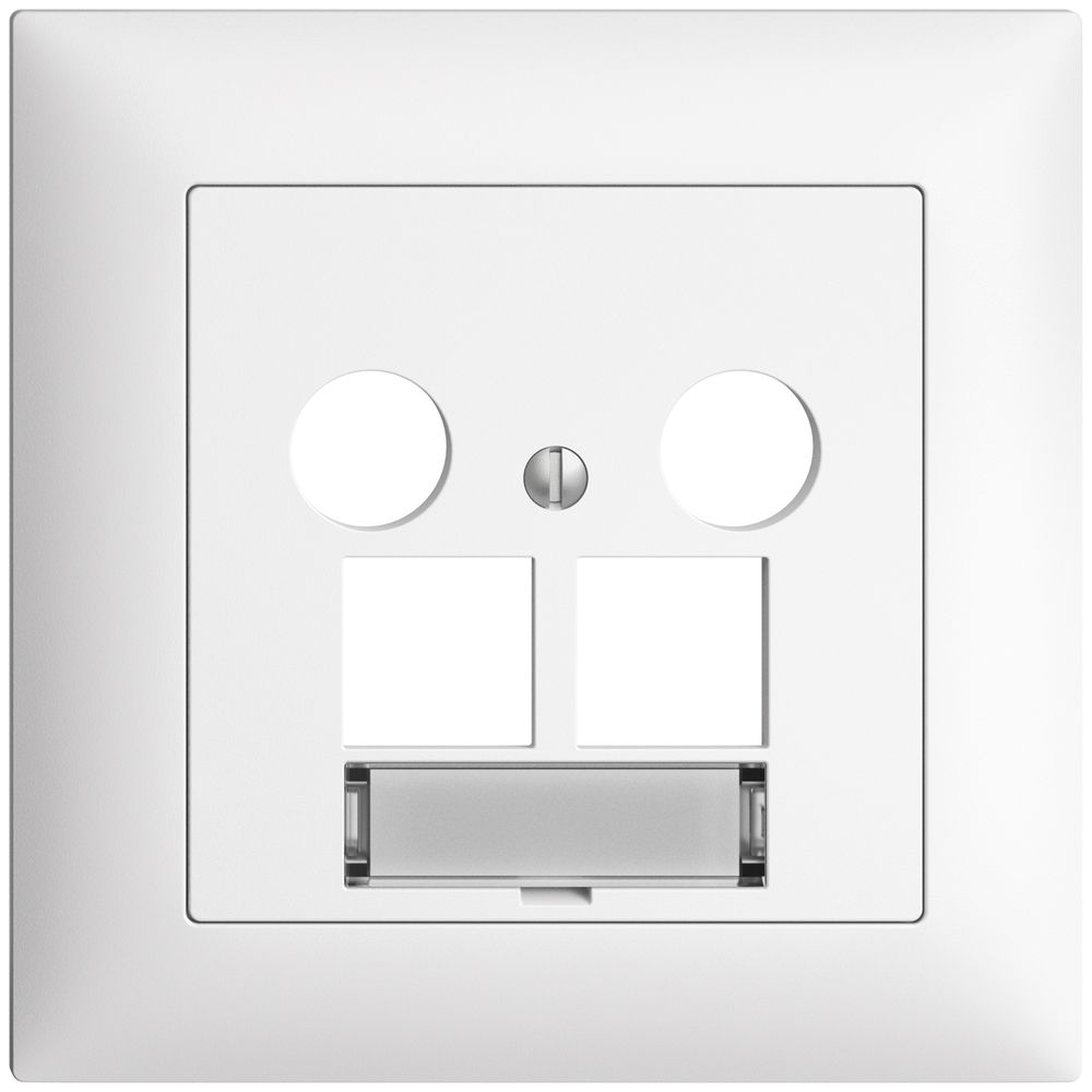 UP-Abdeckset Edue FMI, f.EASYNET-Multimediadose 5…2000MHz, f.2×RJ45 S-One, ws