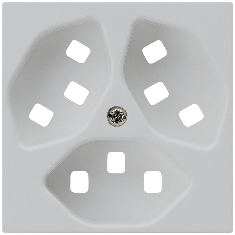 Frontplatte zu Steckdose Hager kallysto 3×T23 H lichtgrau