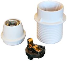 Fassung Elektrogros E14 Thermoplast mit Anschlag weiss