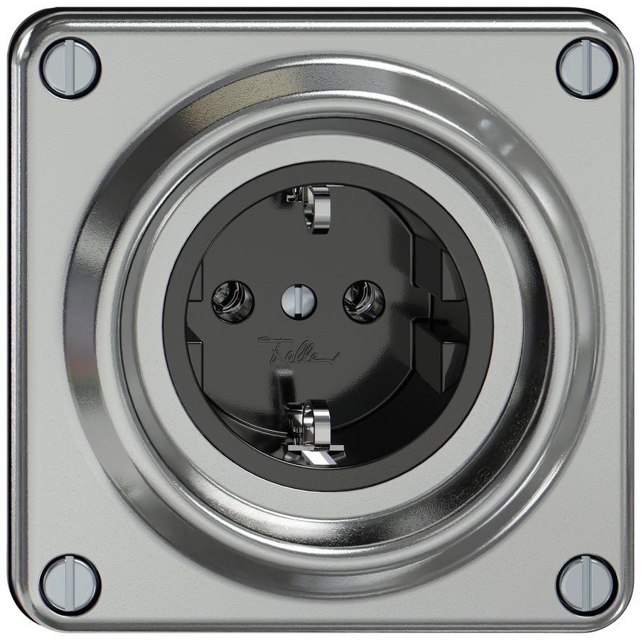 Steckdose ELEMENT SNAPFIX® SCHUKO 16A 250V IP20 alu