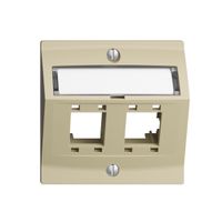 Kit de montage EDIZIOdue, avec capot de sortie oblique, pour 2×RJ45, vanille