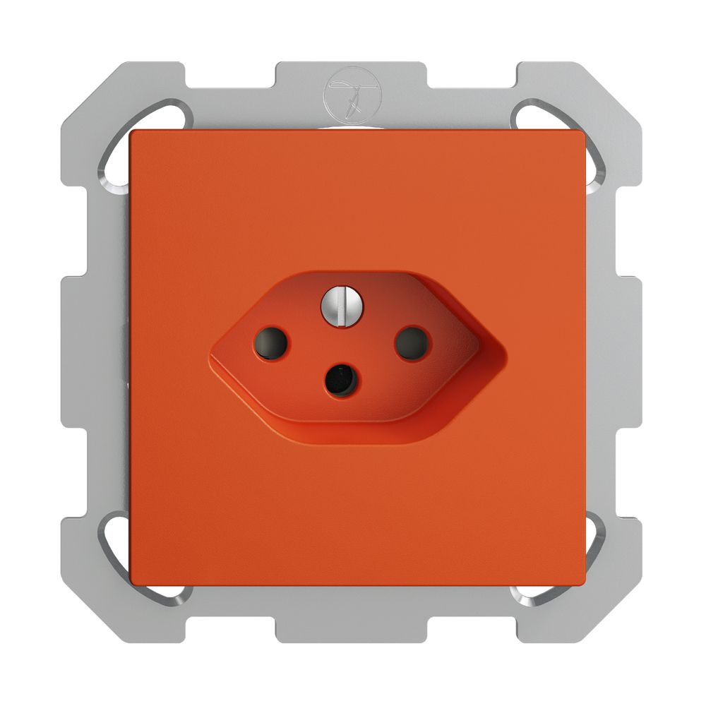 UP-Steckdose EDIZIOdue T13 orange mit Shutter