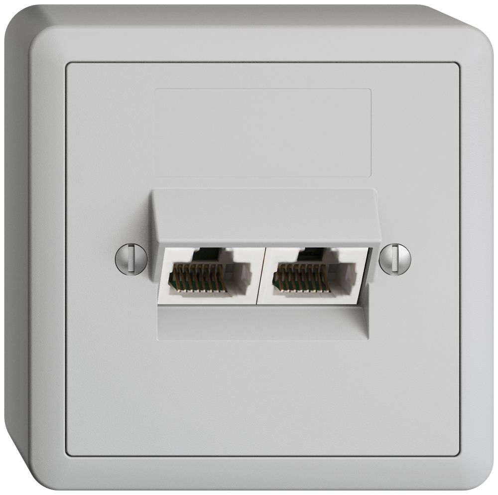 Prise AP 2×RJ45/u 4P sép.grc, EDIZIOdue ITplus