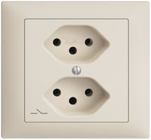EB-Steckdose EDIZIOdue 2×T13 1×S crema