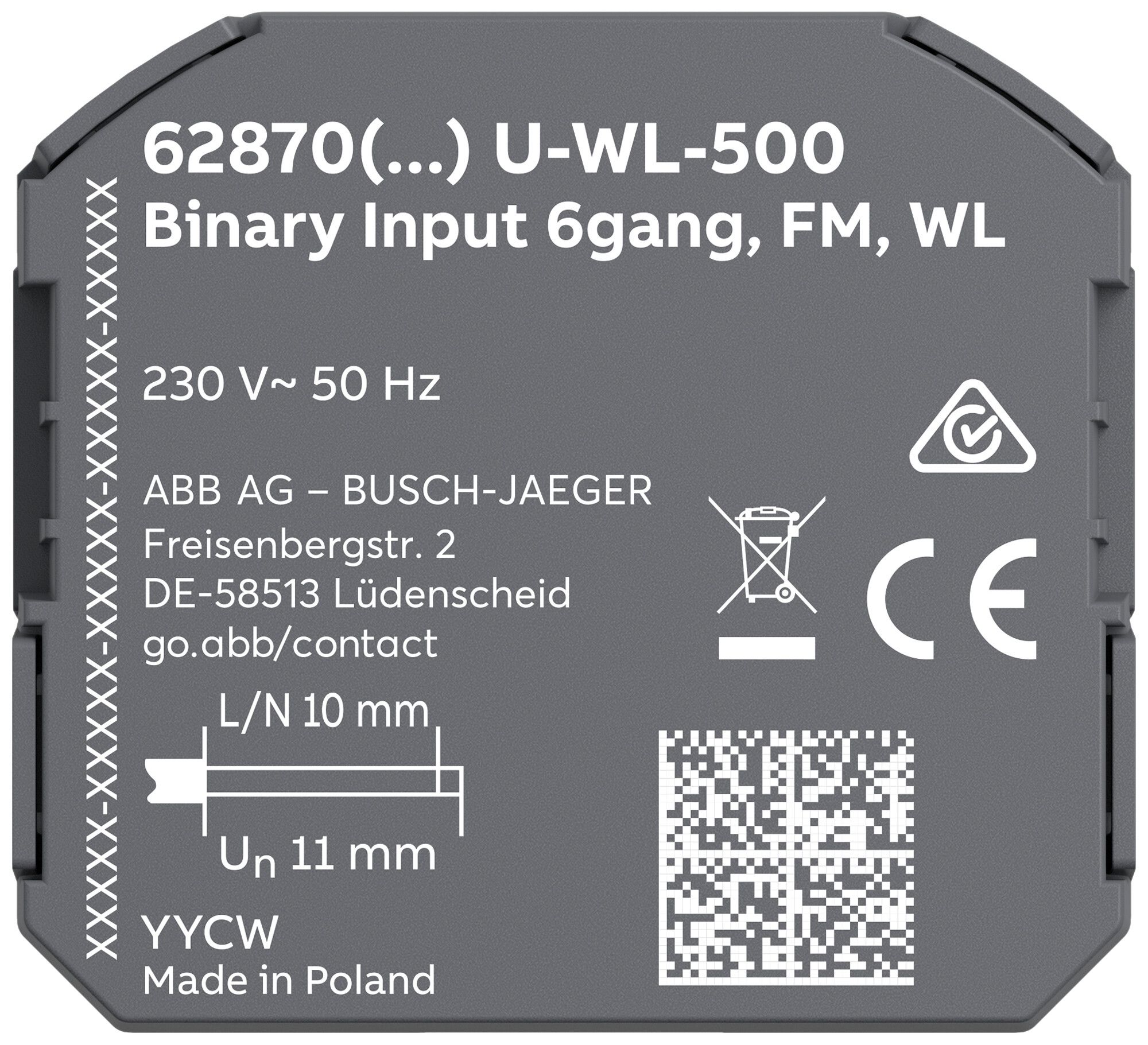 EB-RF-Binäreingang ABB free@home wireless 6×Eing IN:6VDC
