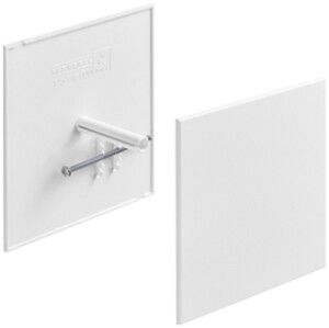 Steckdeckel HSB Slim mit Zentrumsschraube, 130×130mm, weiss halogenfrei