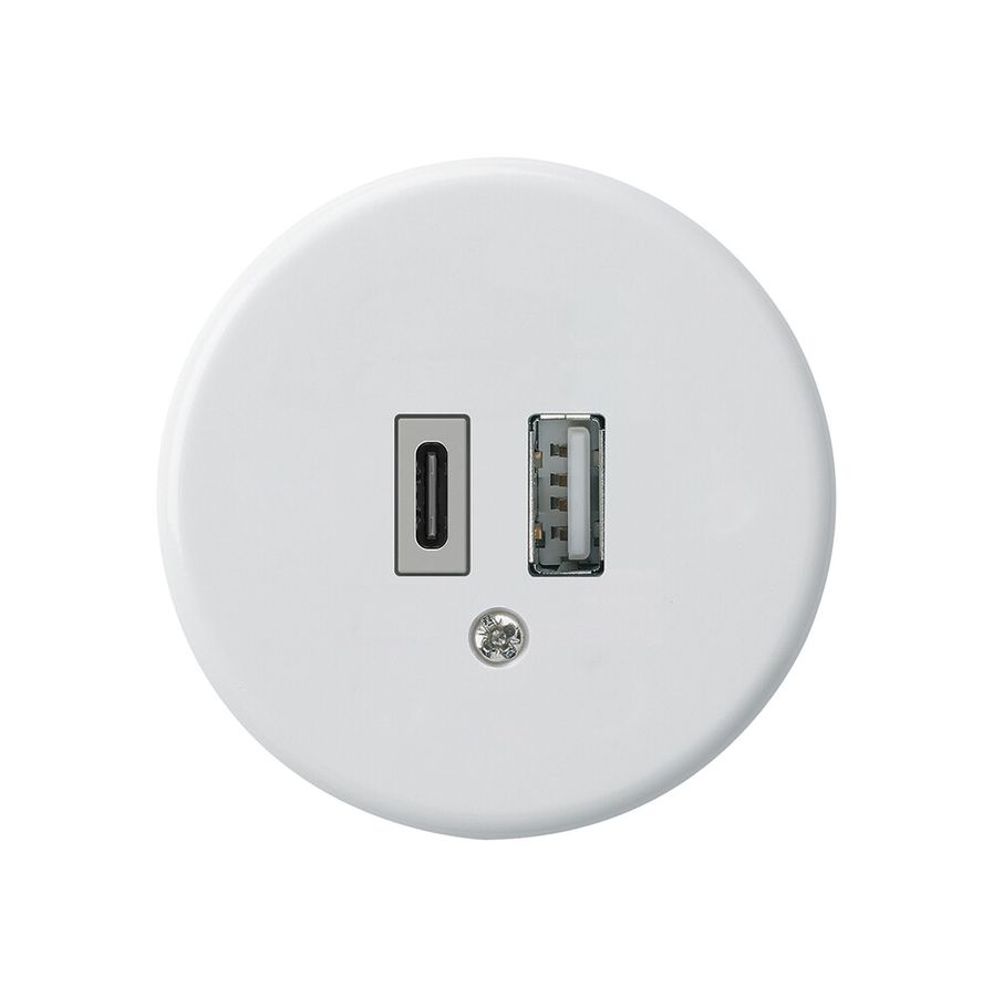 USB-Ladesteckdose basico 18W PD 1×Typ A 1×Typ C weiss