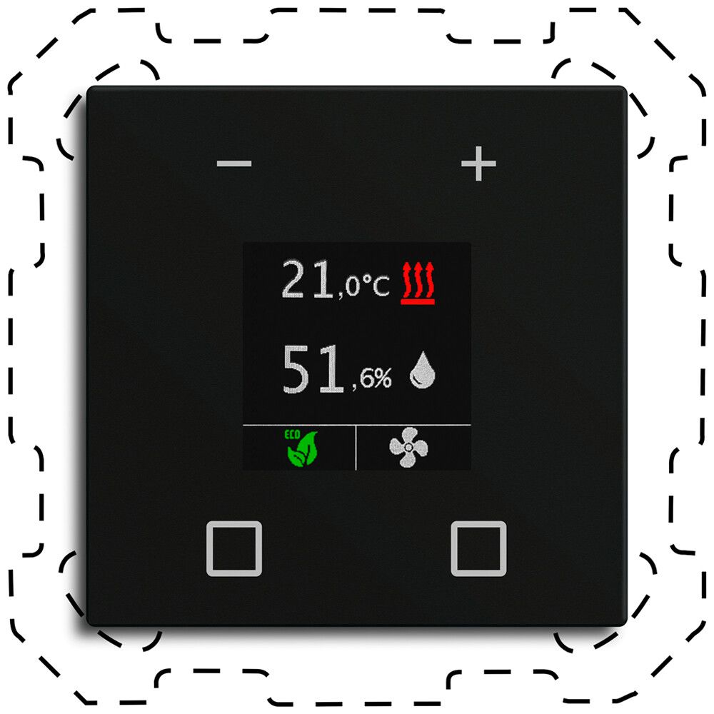 Termostato ambiente KNX INC MDT CN-RTR60S16.01 display 4×DI nero op.