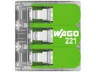 Morsetto per scatola WAGO 221-423 con leva in box 50×3L 0.2…4mm² 32A 450V ve