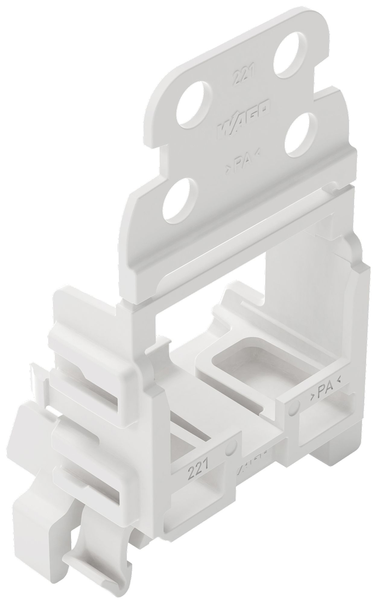 Adaptateur de fixation WAGO a.décharge de traction p.10×4mm² DIN35 bc