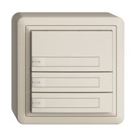 AP-KNX-Taster RGB EDUE, 250mW, m.RGB-LED, m.Papier., 3×Taste, 1×Tastenb., crema