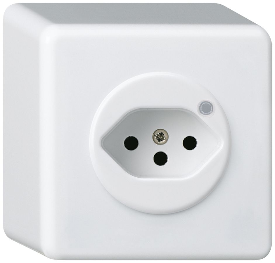 AP-Steckdose Hager basico 1×Typ 13 beleuchtet Q weiss