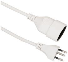 Câble de rallonge PVC 10A 230V 3×1mm² fiche type 12 prise type 13 2m blanc