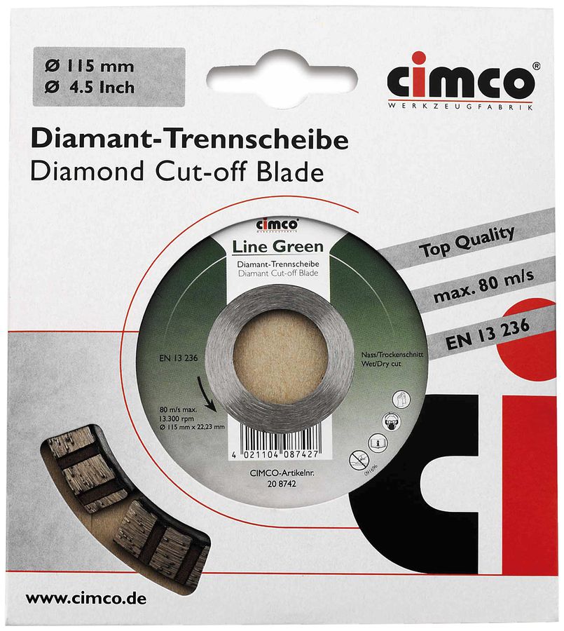 Disque diamant à trancher Cimco Line Green Ø150mm