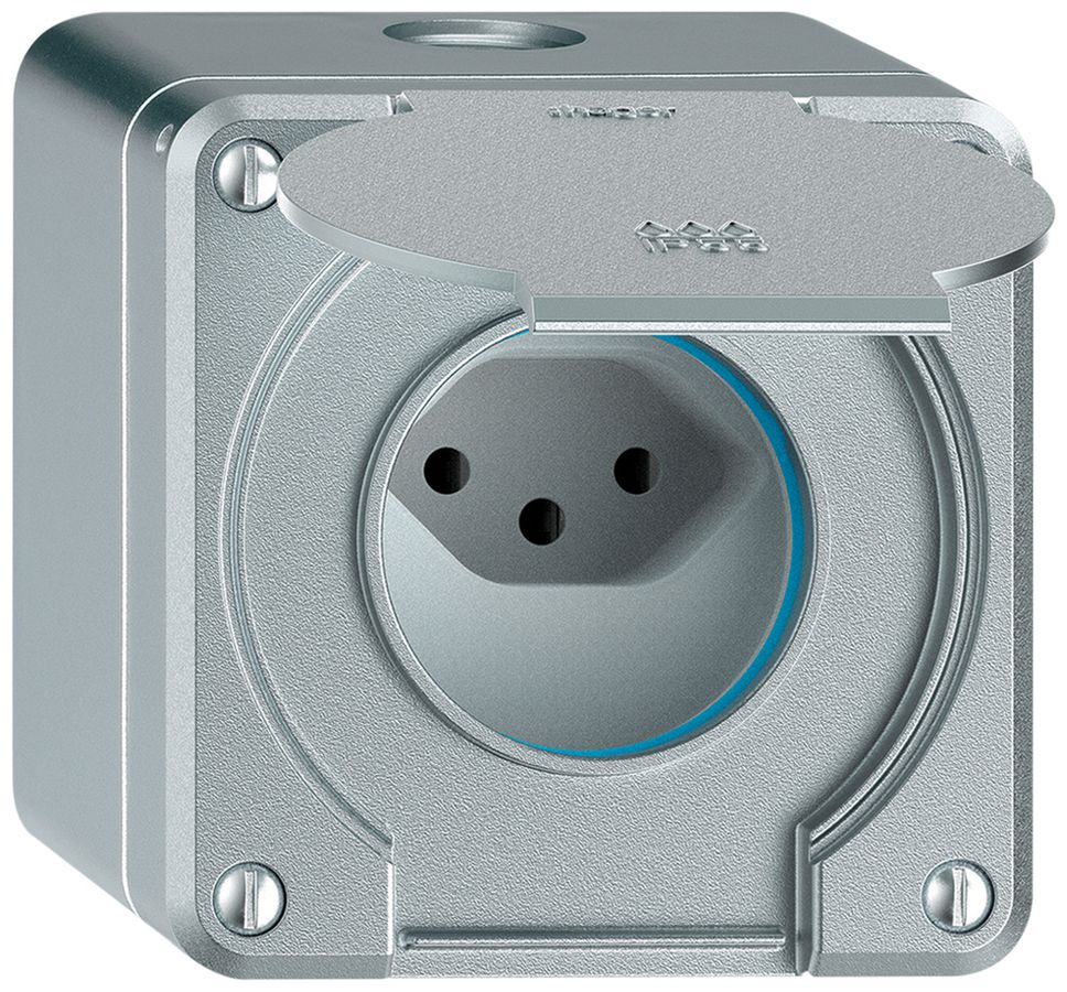 Prise AP robusto 1×type 13 IP55 aluminium