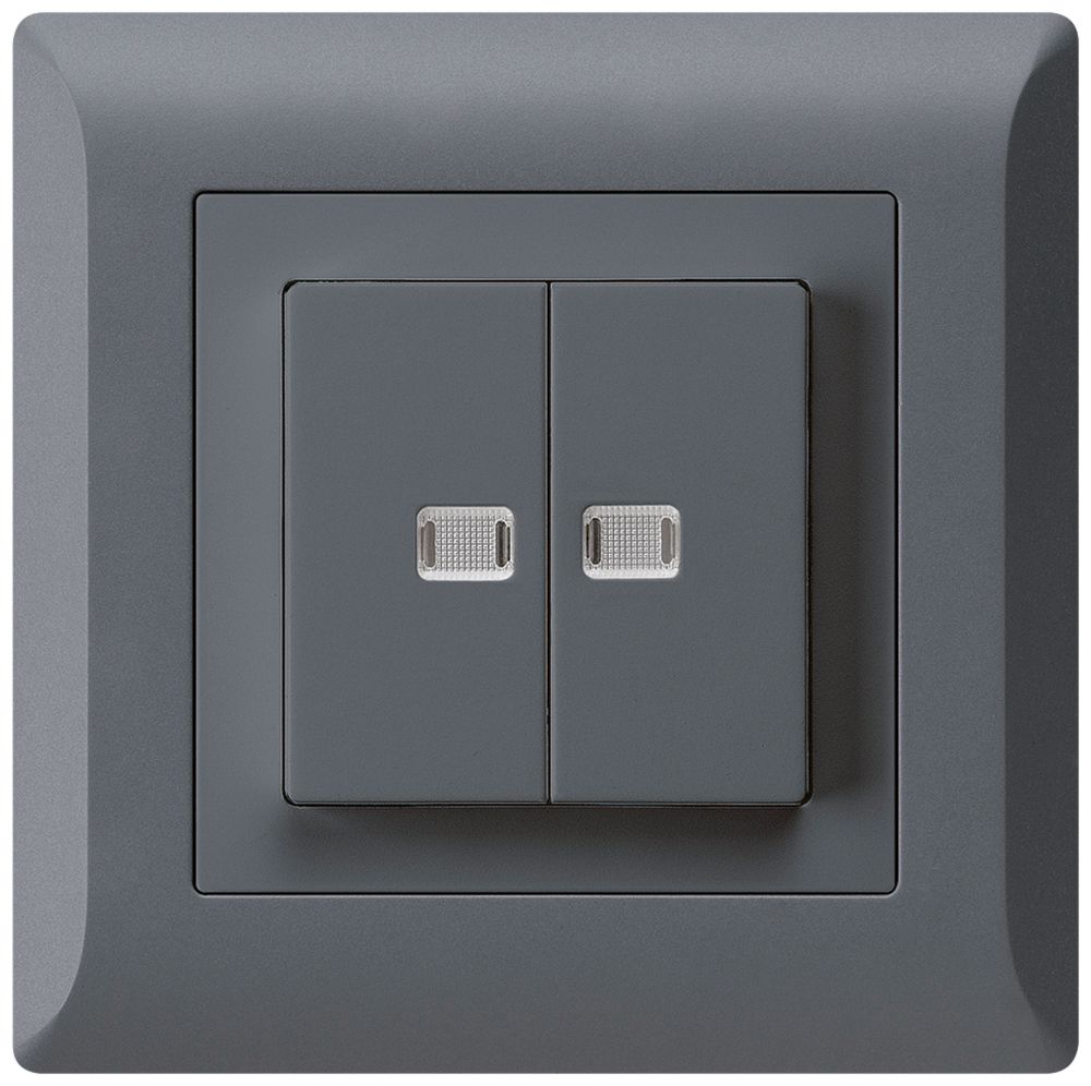 UP-Leuchttaster kallysto.line 2×A-R/1P mit 2 Linsen anthrazit