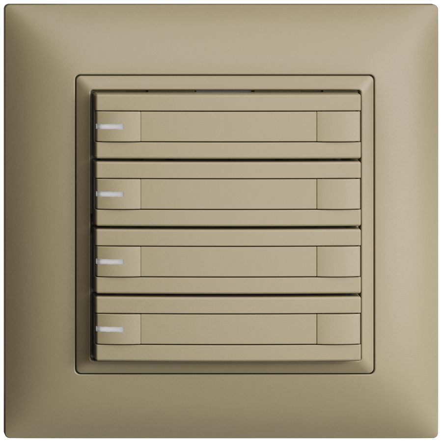 Poussoir ENC KNX 4× EDIZIOdue sand RGB avec LED avec insert papier