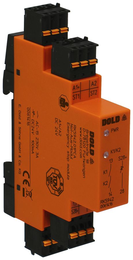 Relais de sécurité AMD Dold RK5942.01PCA ARRET D'URGENCE 24VDC 1NO+1NO 5A