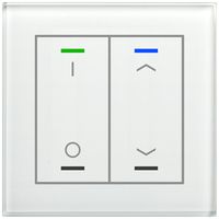 UP-Taster KNX RGBW MDT BE-GTL2TW.D1 2T/4B Temp.Glas weiss "I/O"-"Jalousie"