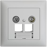 UP-Multimediadose EDIZIOdue FMI EASYNET 11dB, f.2×RJ45 S-One, hellgrau