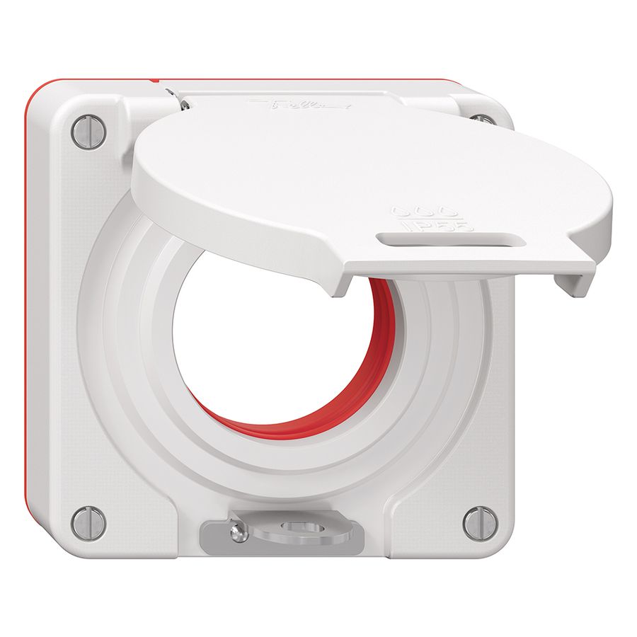 Deckel mit Klappdeckel NEVO Ø42mm abschliessbar IP55 ws (Dicht.rt)