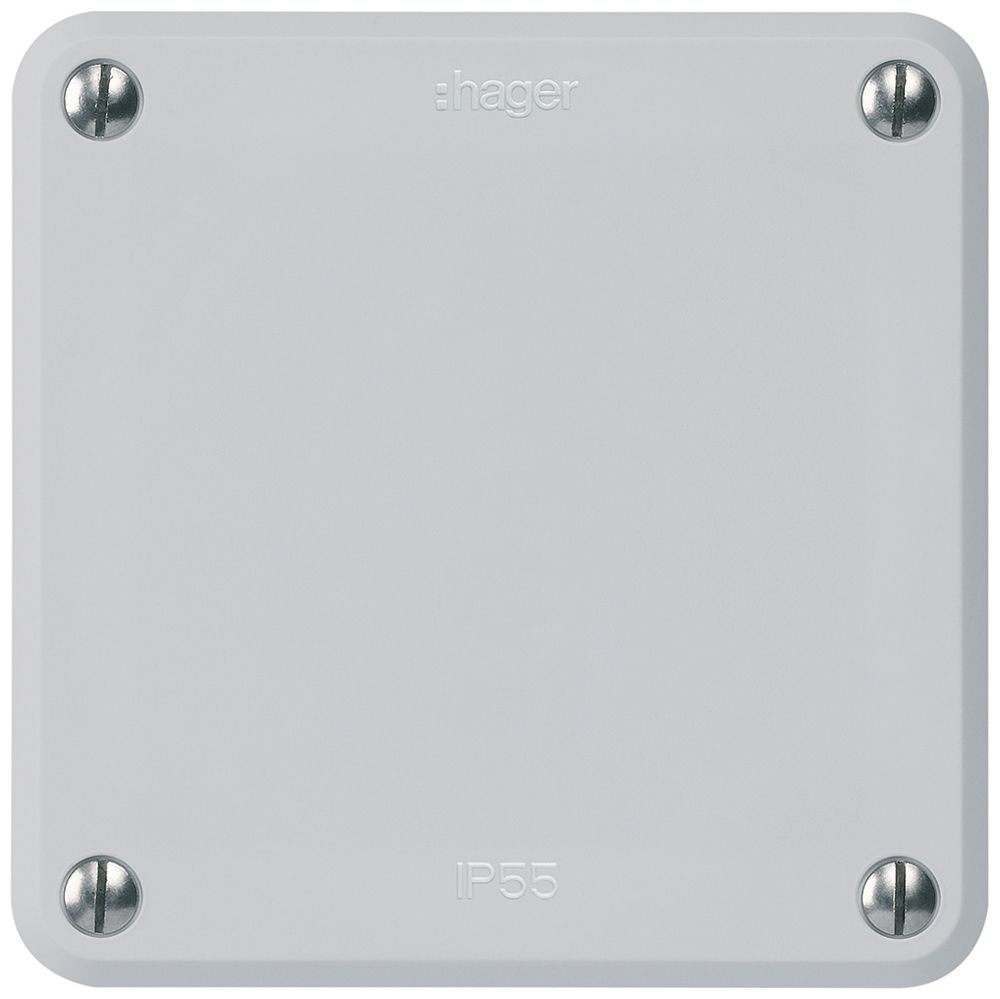 UP-Blindabdeckung robusto IP55 grau mit Montageplatte